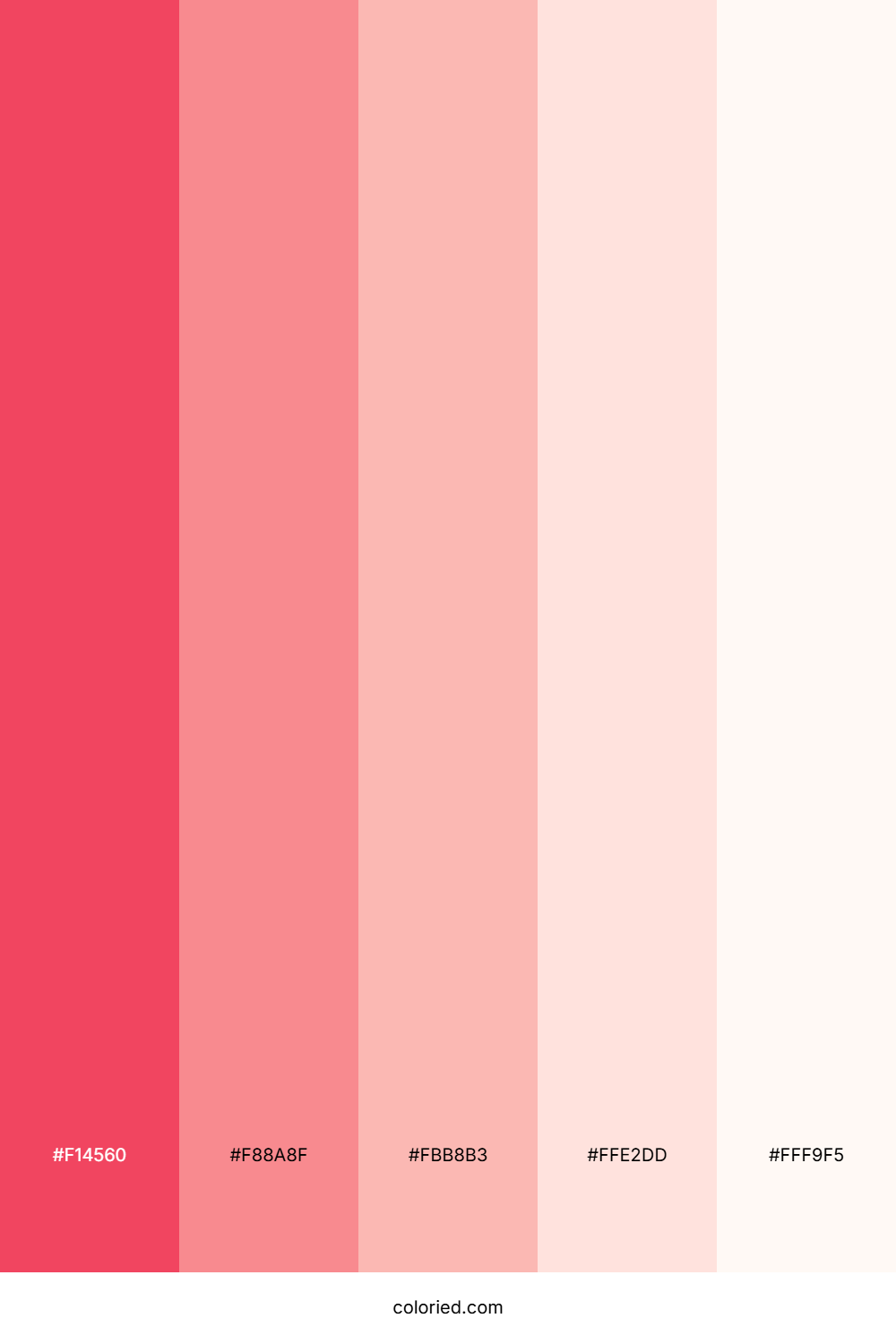 Red to White Gradient Color Palette