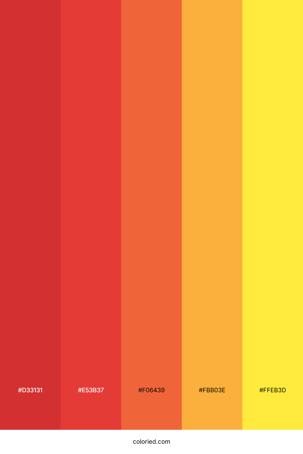 Red to Yellow Color Palette