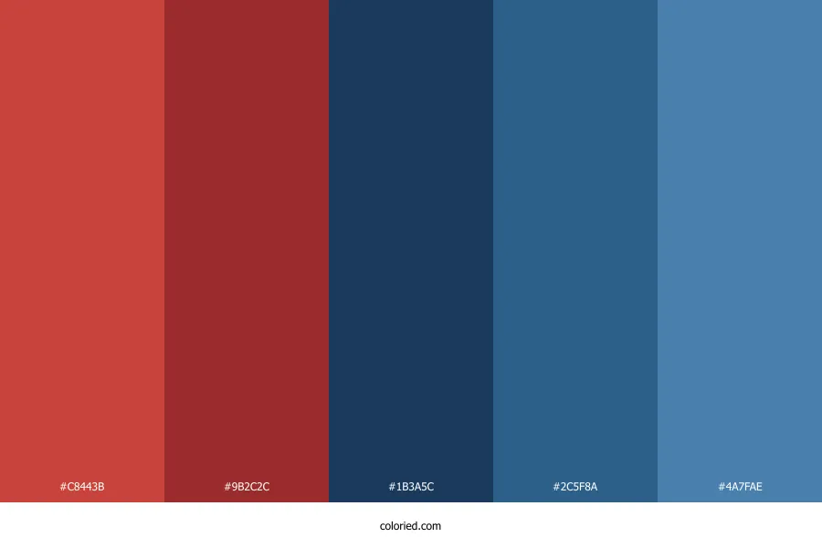 Retro Red and Blue Color Palette