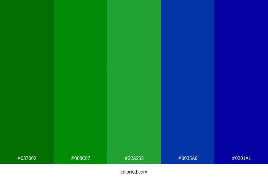 Rich Green and Dark Blue Color Palette