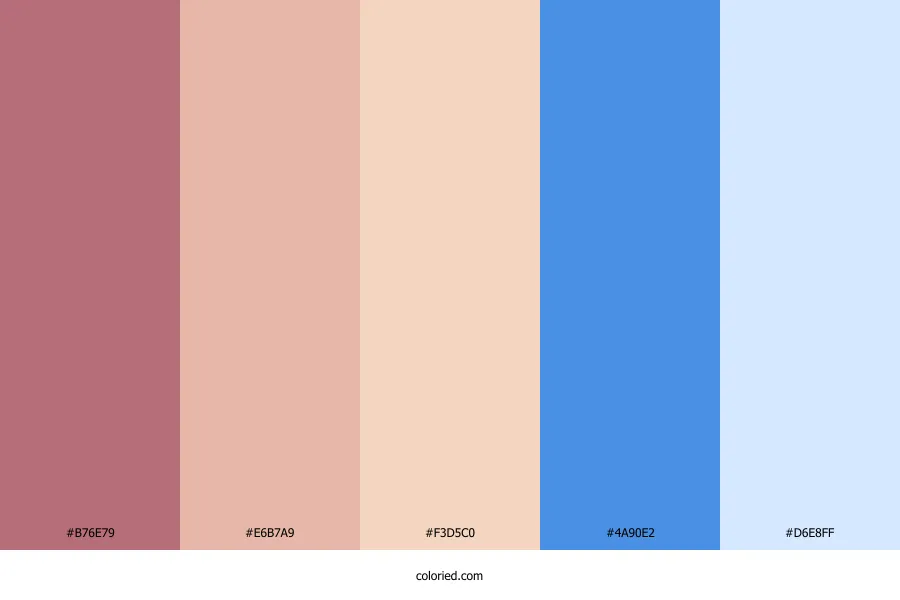 Rose Gold and Blue Color Palette