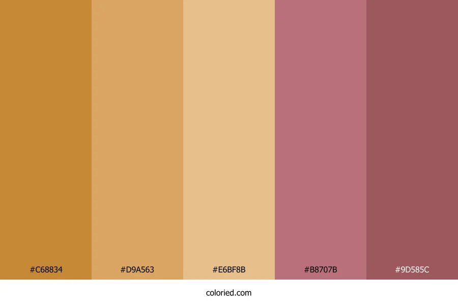 Rose Gold and Soft Gold Color Palette