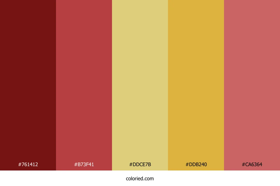 Rose Maroon Gold Color Palette