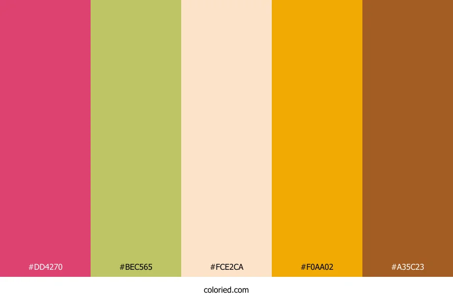Rose Olive Sunset Color Palette