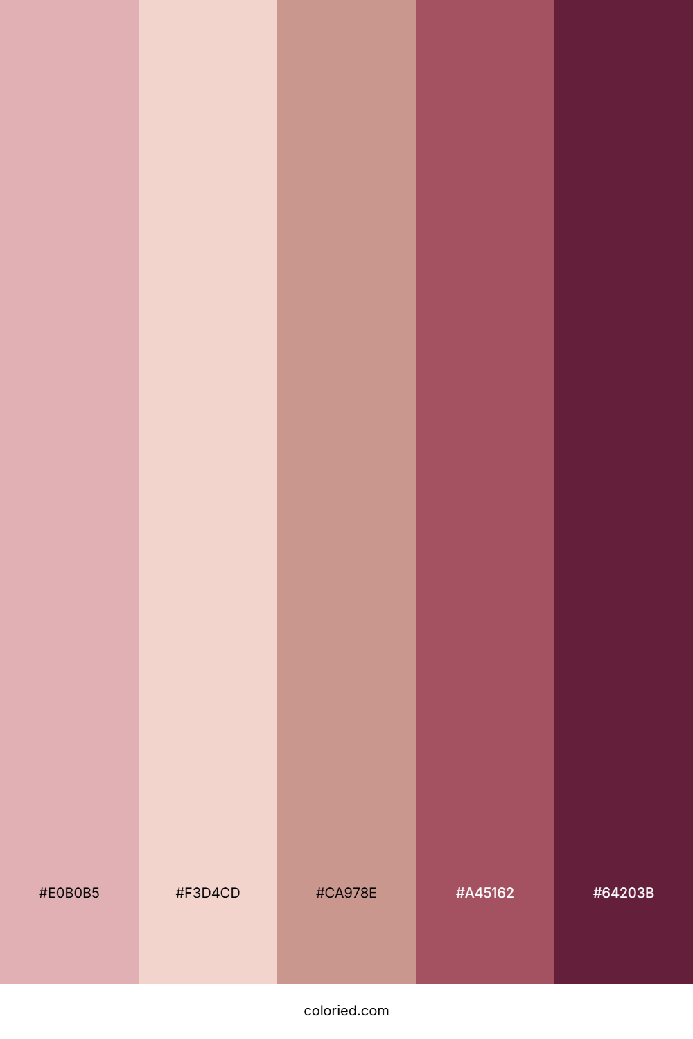 Rose Quartz and Burgundy Color Palette