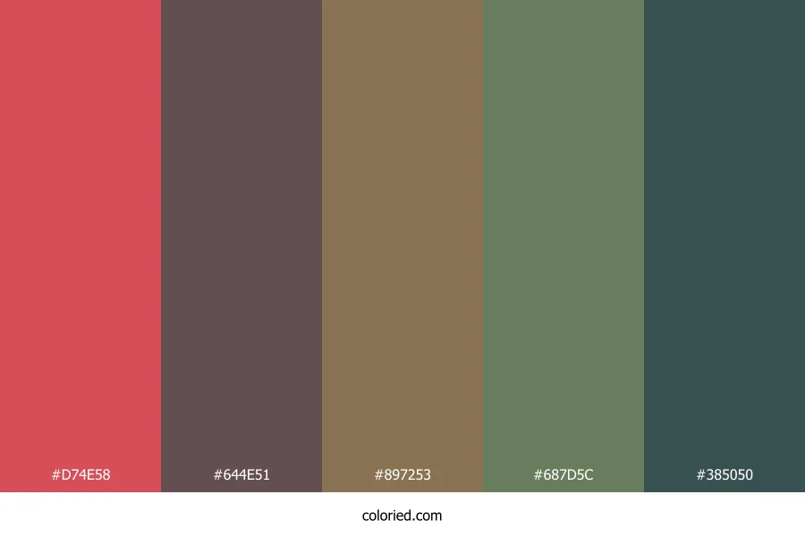 Rosewood Forest Haze Color Palette
