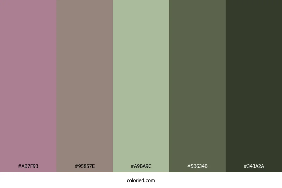 Rosewood Moss Harmony Color Palette
