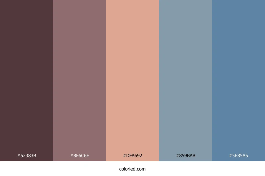 Rosewood Slate Sky Color Palette
