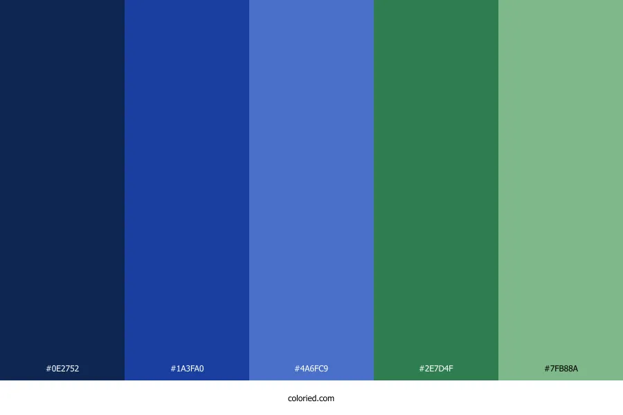 Royal Blue and Green Color Palette