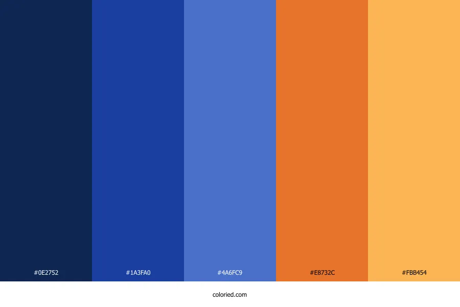 Royal Blue and Orange Color Palette
