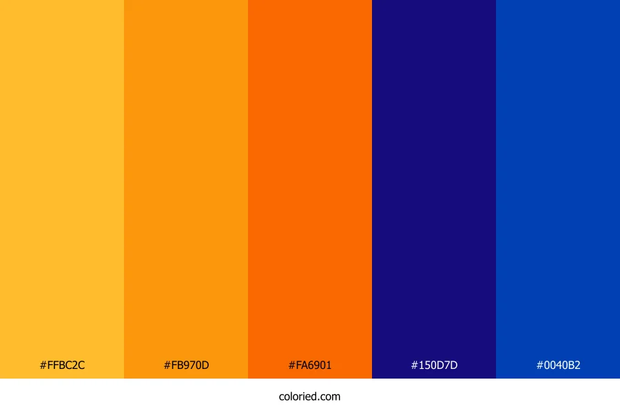 Royal Blue and Tangerine Color Palette