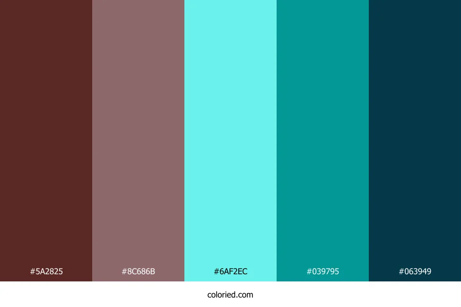 Rustic Coral Aqua Color Palette