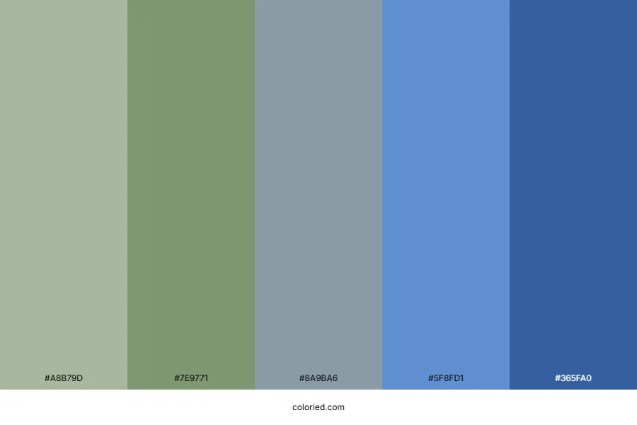 Sage Green and Blue Color Palette