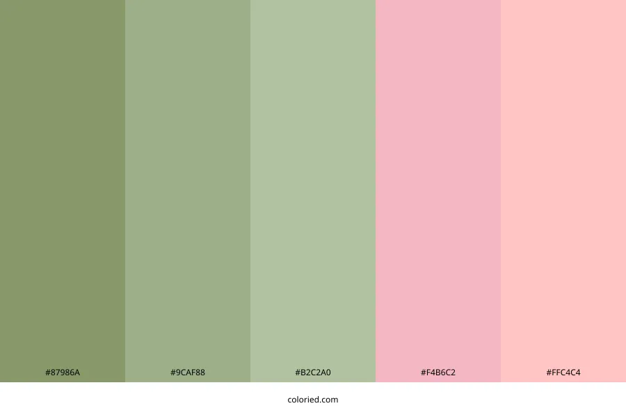 Sage Green and Blush Pink Color Palette