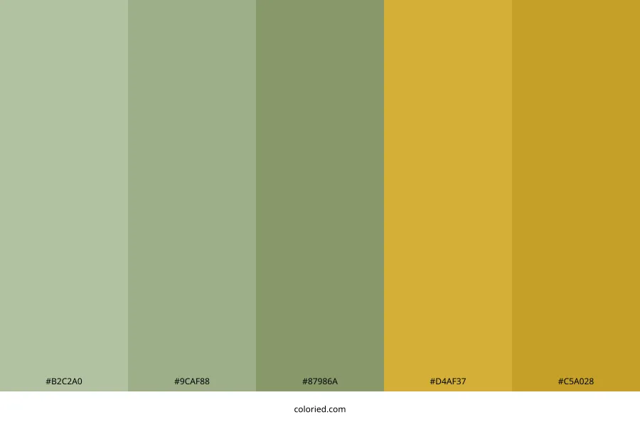Sage Green and Gold Color Palette