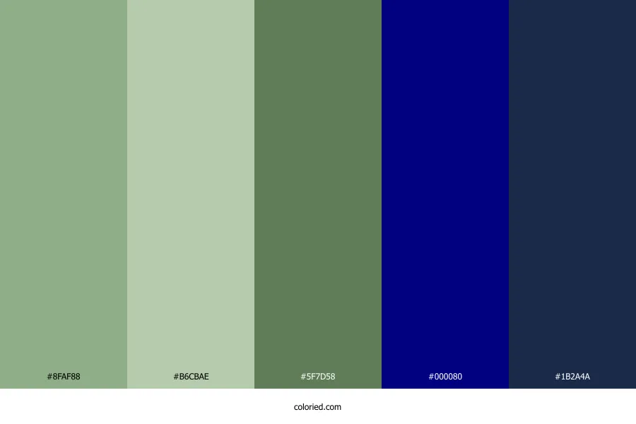 Sage Green and Navy Blue Color Palette