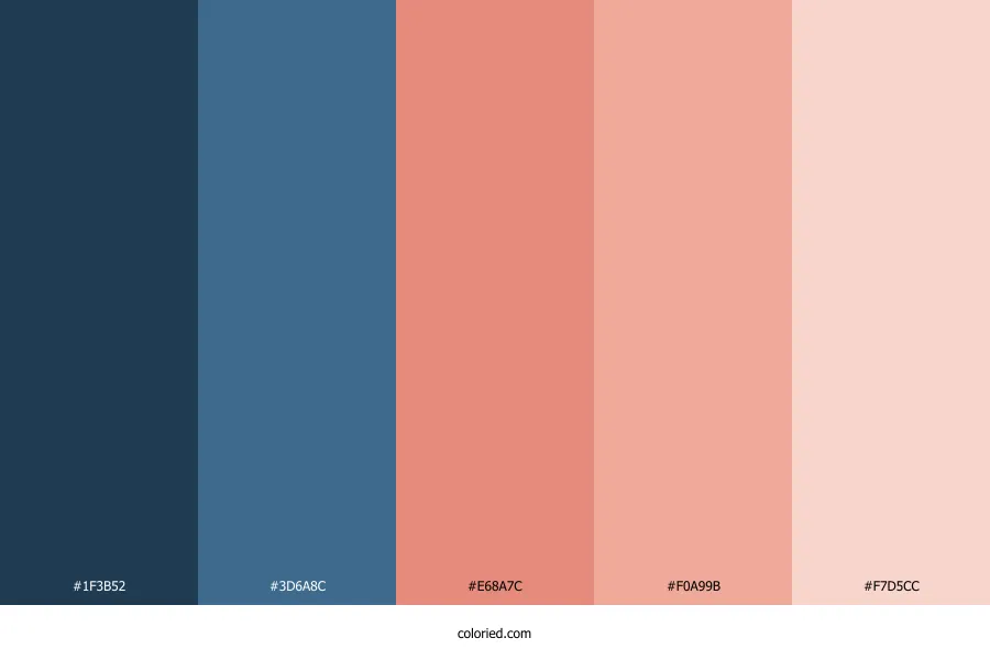 Salmon and Blue Color Palette