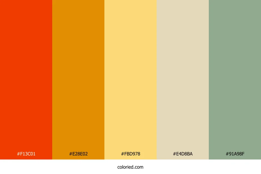Scarlet Amber Sand Color Palette
