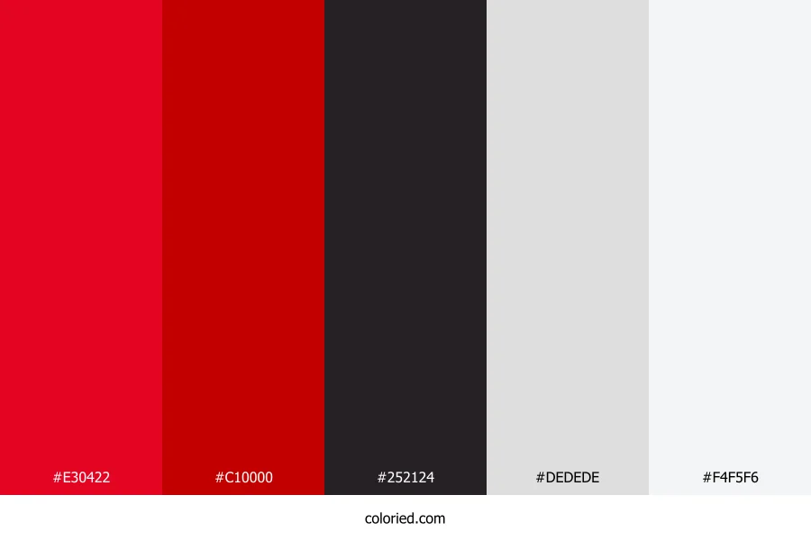 Scarlet and Charcoal Color Palette