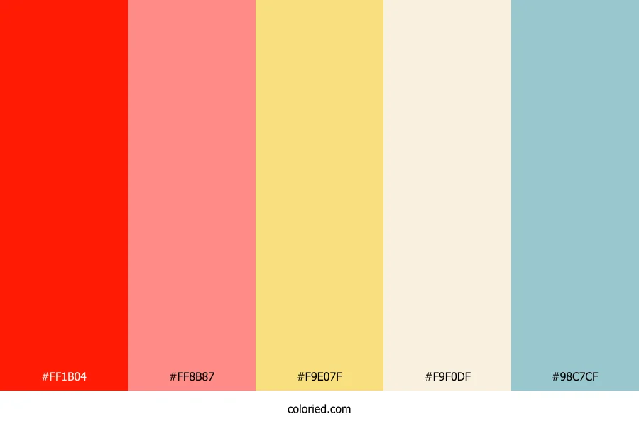 Scarlet Peach Cream Color Palette