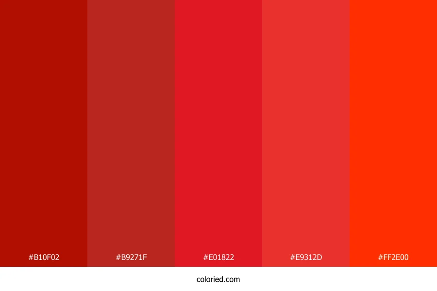 Scarlet Red and Vermillion Color Palette