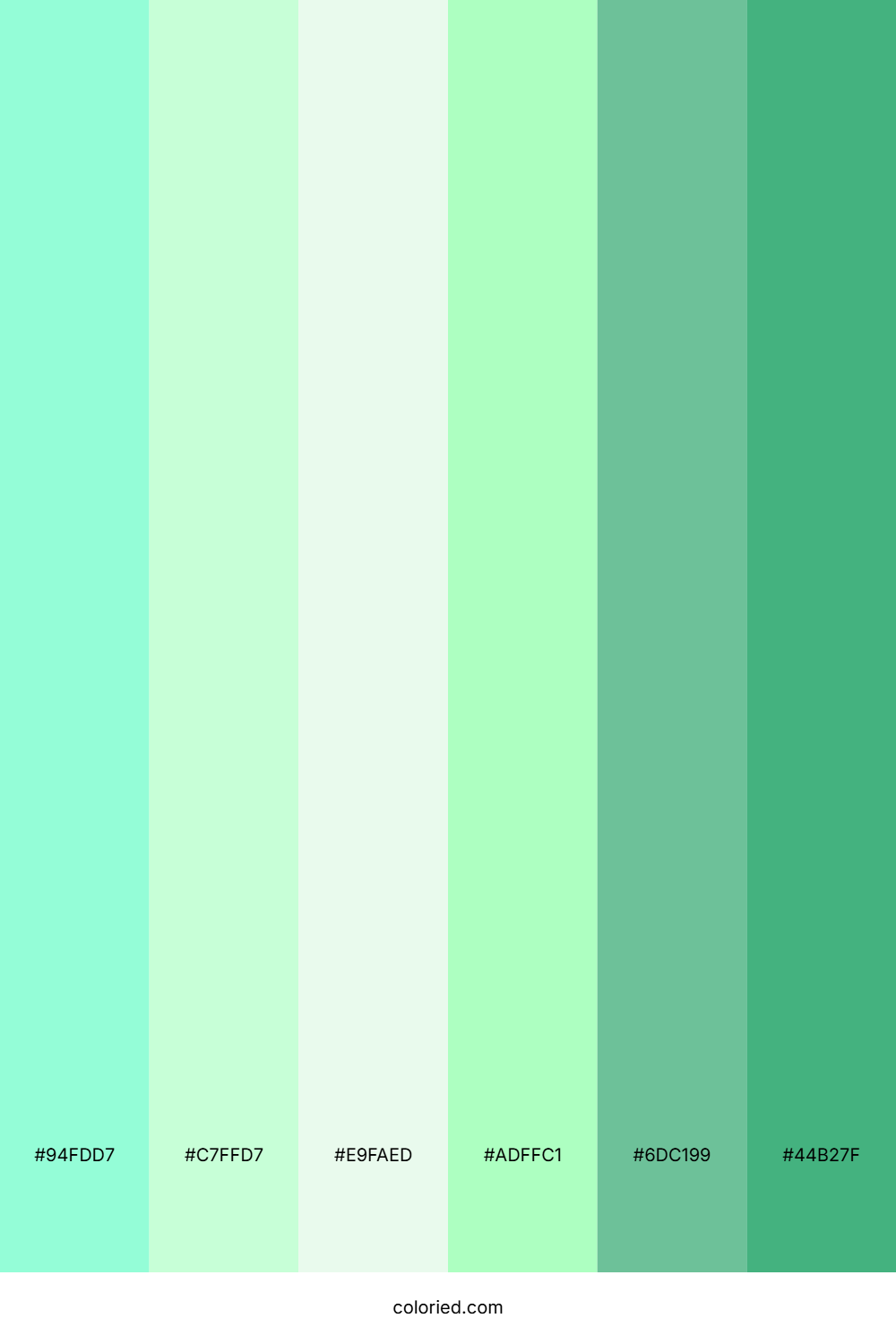 Seafoam Breeze and Mint Leaf Color Palette
