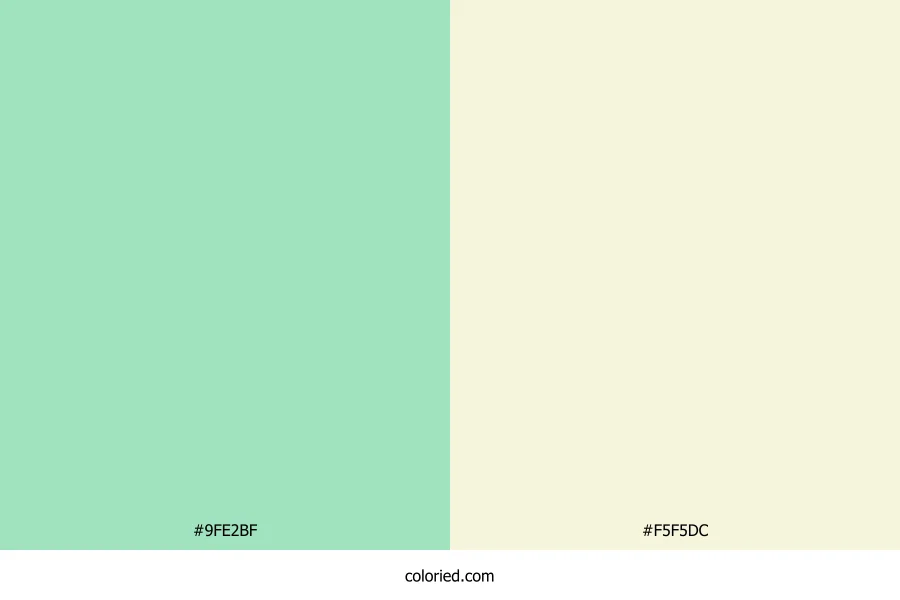 Seafoam Green and Beige Dress Combination