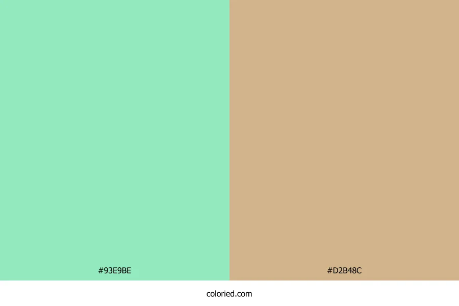 Seafoam Green and Tan Dress Combination