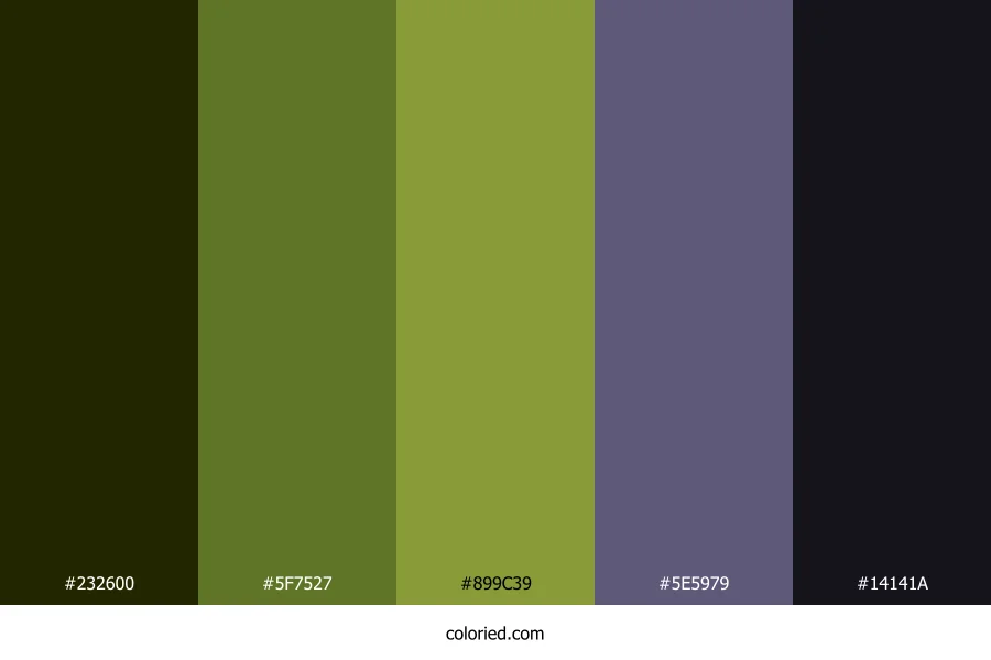 Shadowed Olive Fern Color Palette