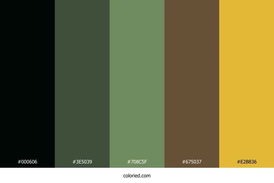 Shadowed Olive Grove Color Palette