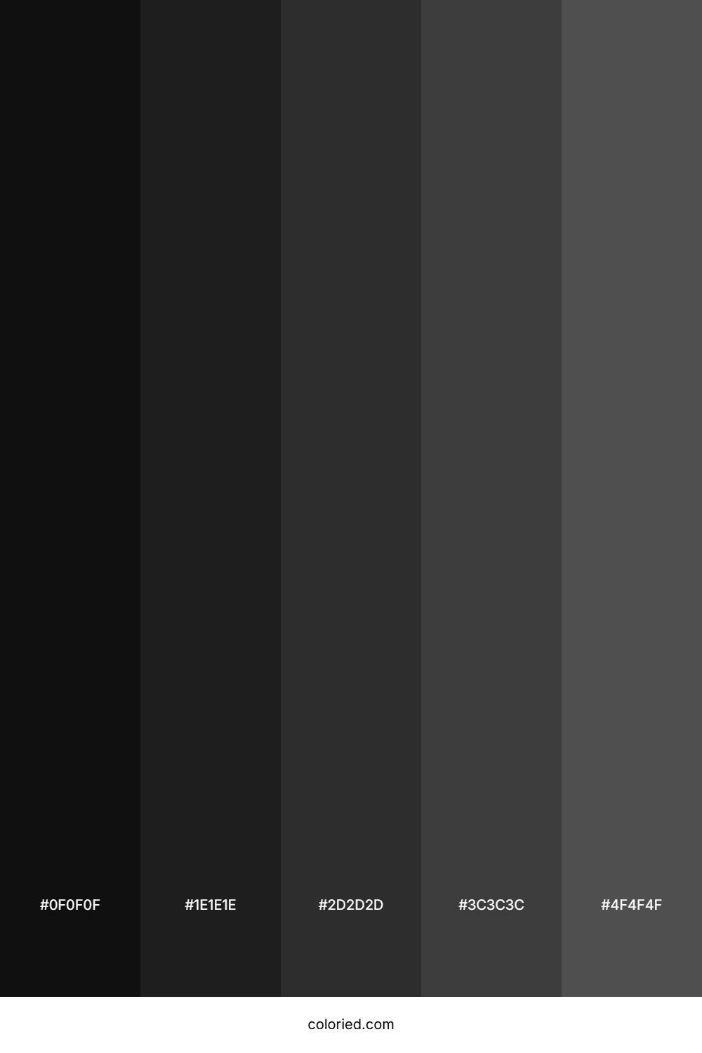 Shiny Black Gradient Color Palette