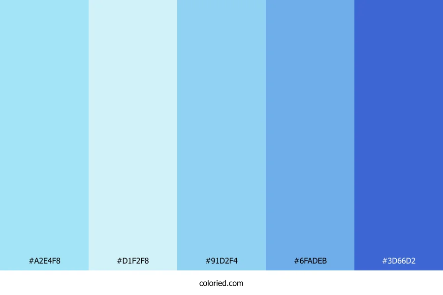 Sky Blue and Glacier Blue Color Palette