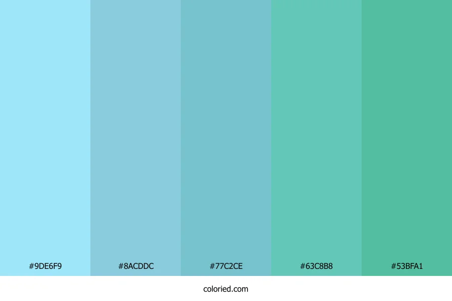 Sky Blue and Mint Green Color Palette