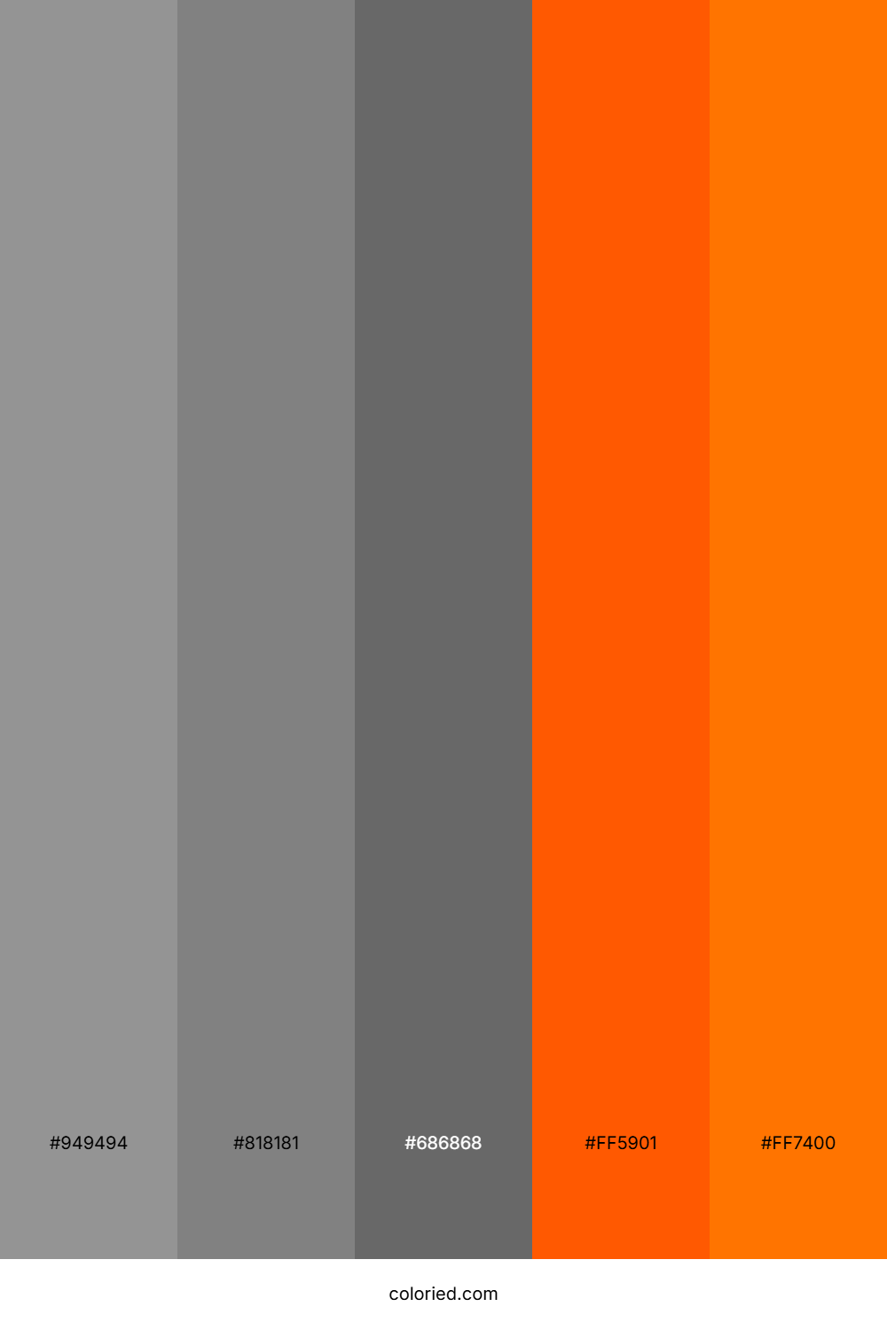 Smoky Gray and Bright Orange Color Palette