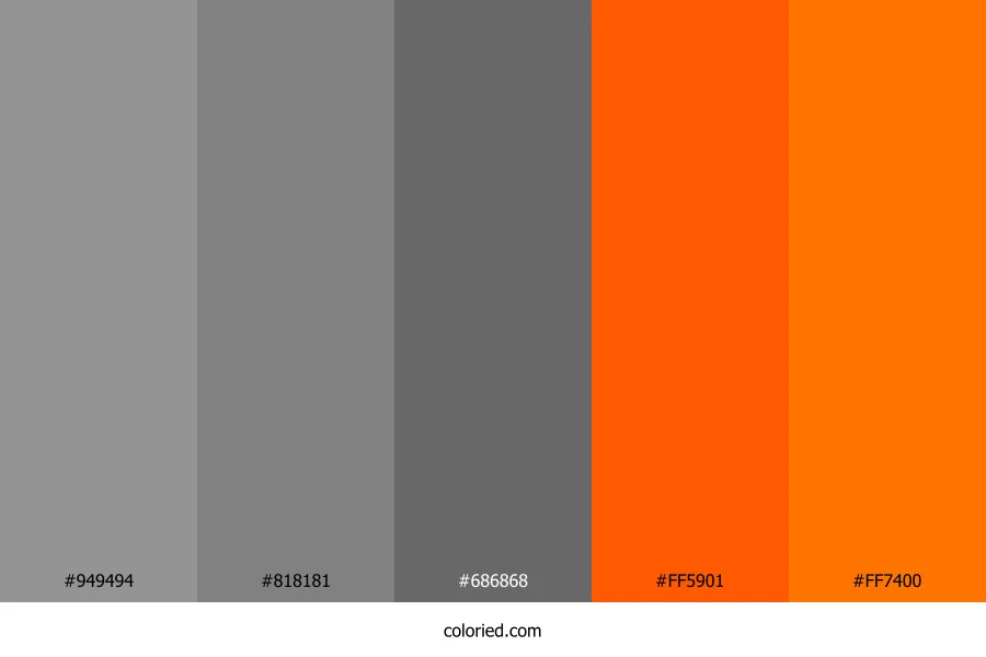 Smoky Gray and Bright Orange Color Palette