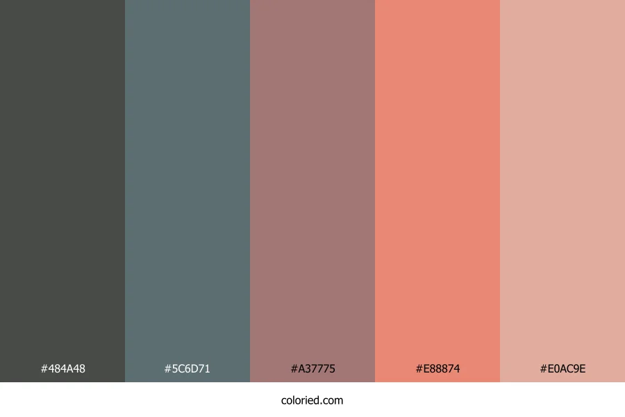 Smoky Rose Sunset Color Palette