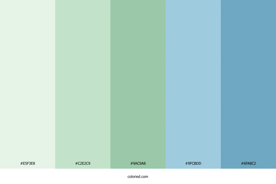 Soft Green and Blue Color Palette