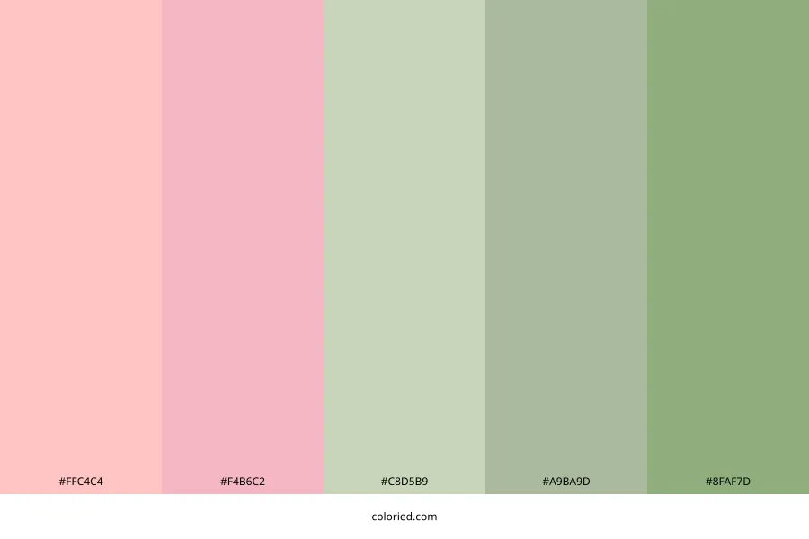 Soft Pink and Green Color Palette