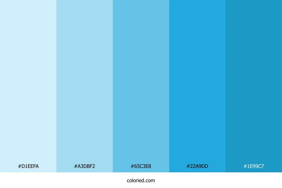 Soft Sky Blue and Bright Cyan Color Palette
