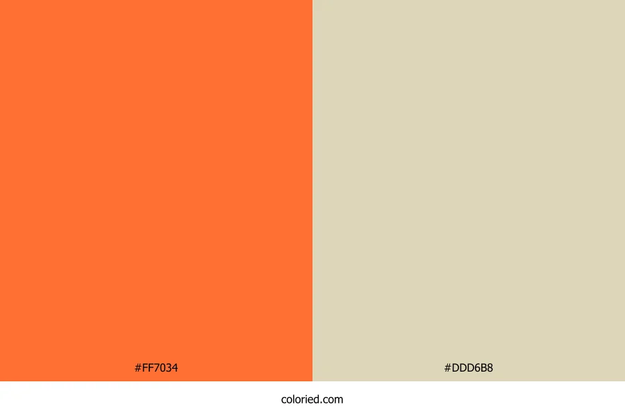 Solar Flare Orange and Sand Neutral Dress Combination