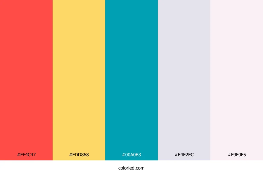 Strawberry Lemon Ocean Color Palette