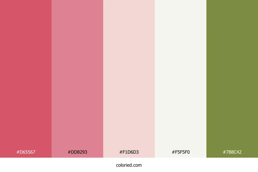 Strawberry Sage Whisper Color Palette