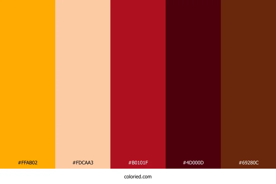 Sunburst Scarlet Cocoa Color Palette