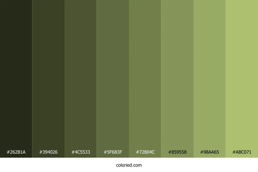 Tan Green Color Shades