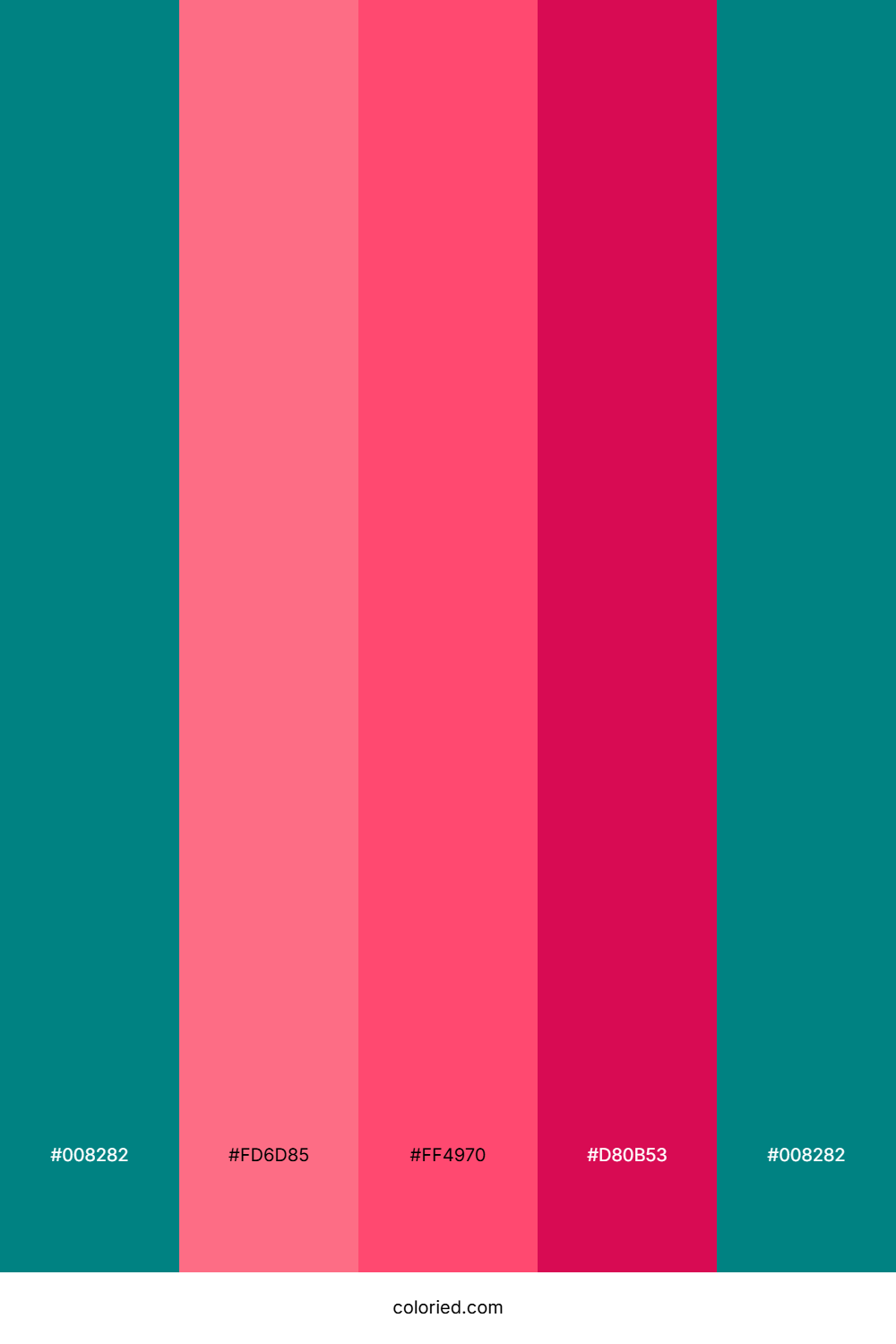 Teal And Crimson Color Palette