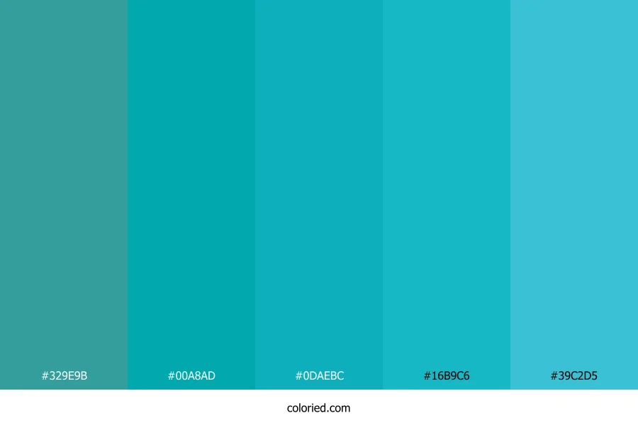 Teal and Cyan Color Palette