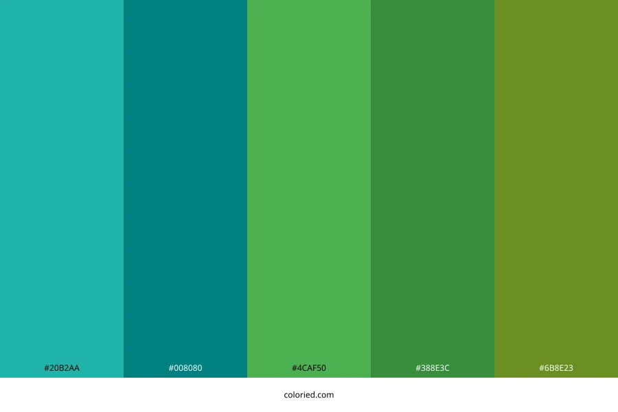 Teal and Green Color Palette