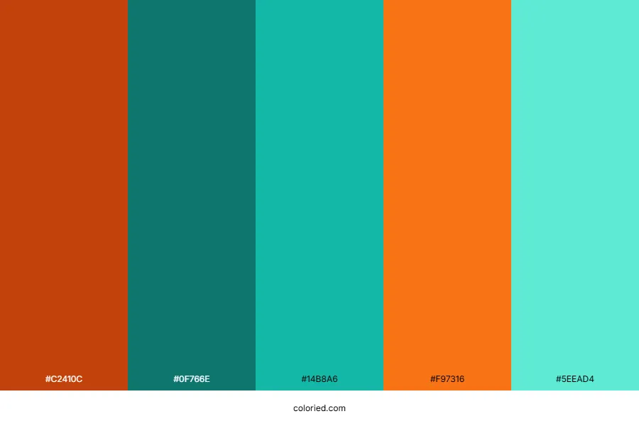 Teal and Orange Color Palette