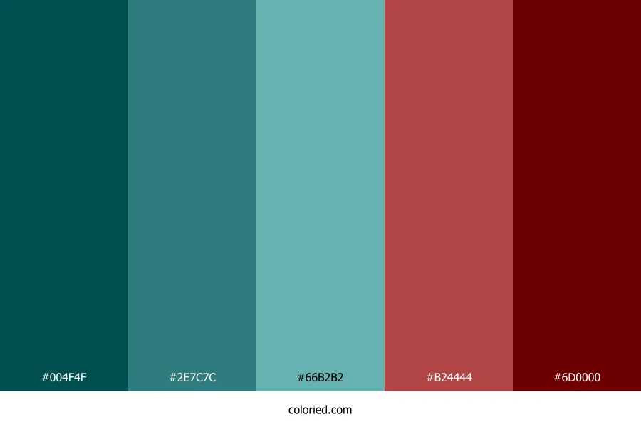 Teal and Red Color Palette