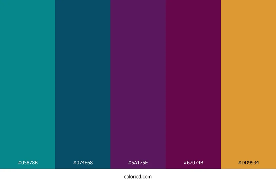 Teal Berry Twilight Color Palette